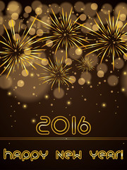 Abstract winter New Year background with fireworks