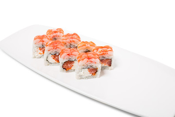 Sushi roll with snow crab.