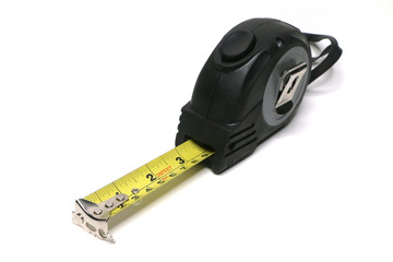 black tape measure in isolate background
