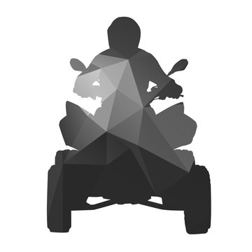 ATV rider, vector abstract silhouette
