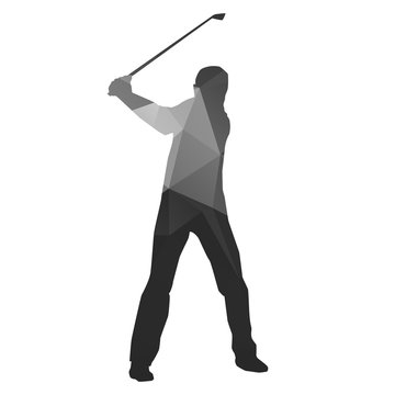 Abstract golfer. Vector silhouette