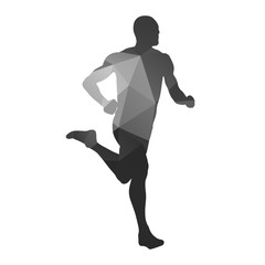 Fototapeta na wymiar Running man. Vector geometrical silhouette