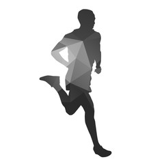 Fototapeta na wymiar Runner. Abstract geometrical running man silhouette