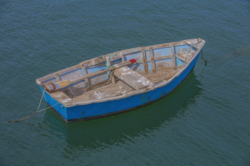 Bright Blue Rowboat