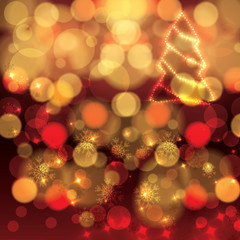 Obraz na płótnie Canvas Christmas colorful red orange lights background