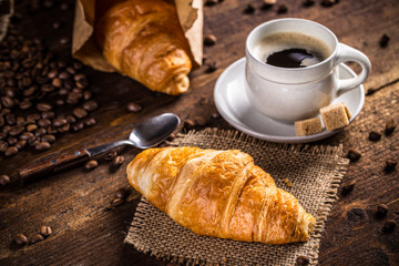 Coffee and croissant