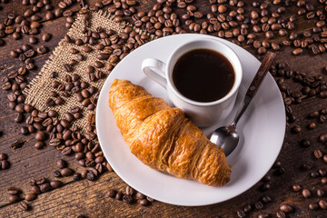 Coffee and croissant