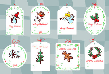 Fototapeta na wymiar Christmas gift tags
