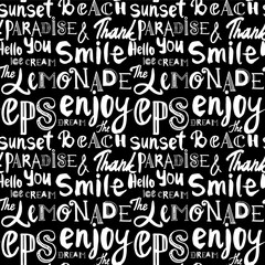  Seamless background of words. Enjoy and smile.