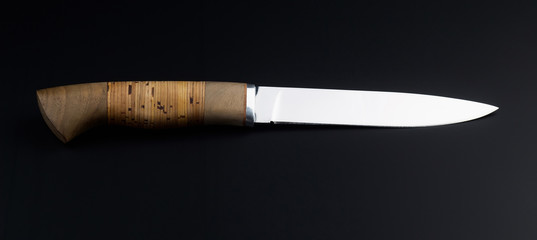 Knife on a black background