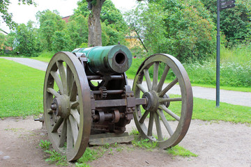 Old cannon in the sea fortress of Suomenlinna