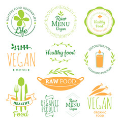 Logos with vegetarian and useful meal.