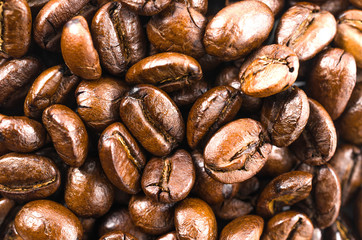 background of roasted coffee beans