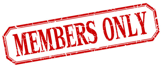 members only square red grunge vintage isolated label