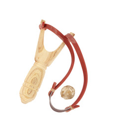 sling weapon with stone pellets