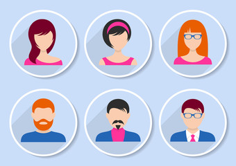 Men and women team icons