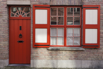 Fototapeta na wymiar Colorful streets of Bruges