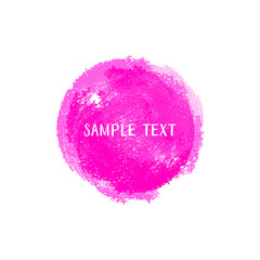 Pink vector watercolor round element
