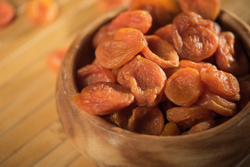 Dried apricots  in a bowl