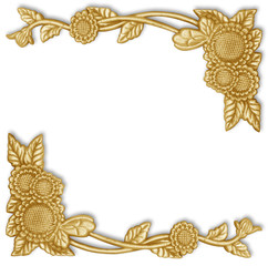 Ornament elements, vintage gold floral designs
