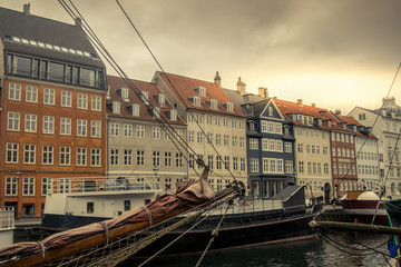 Naklejka premium Copenhagen Nyhavn harbor