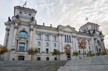 Fototapeta na wymiar Berlin, Reichstag Parliament building, unusual view