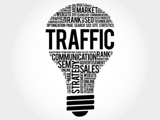 TRAFFIC bulb word cloud, business concept