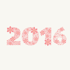 Stylish text 2016 for New Year celebration.