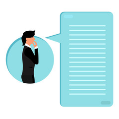 Thinking human with bubble