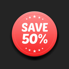 Save 50% Round Label