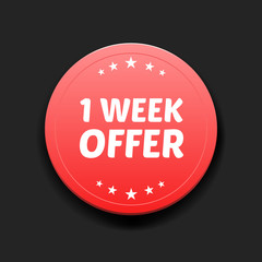 1 Week Offer Round Label