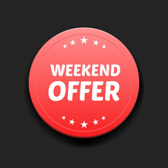 Weekend Offer Round Label