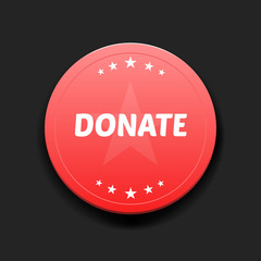 Donate Round Label