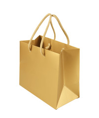 Paper shopping bag on white background