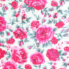 Foto auf Acrylglas Rose bouquet design Seamless pattern on fabric as background © prapann