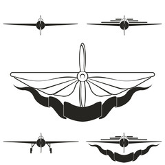 set of logos depicting airplanes