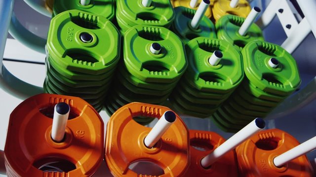 Stand with weights for the rod