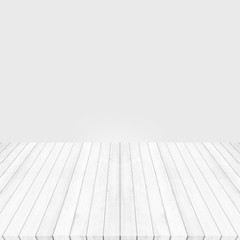 Wood floor white - gray perspective on gray background