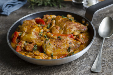 Spanish chicken with beans
