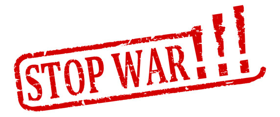 Scratched oval red stamp with the words Stop the war - vector svg