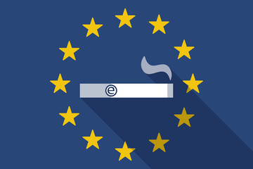 European Union  long shadow flag with an electronic cigarette