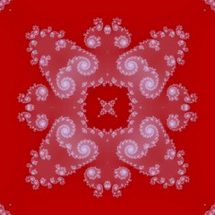 Gentle abstract white  ornament in red background
