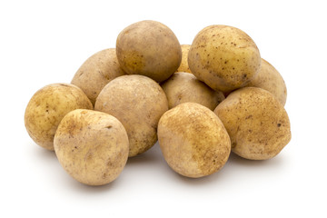 Potato isolated on white background close up.