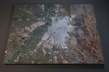 Homs, vista satellitare, sezione 3d, Siria