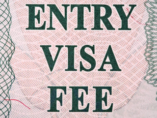 Egypt entry visa closeup macro, 2015 year