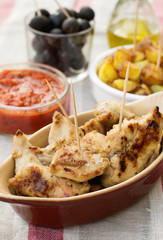 Chicken breast nuggets for tapas