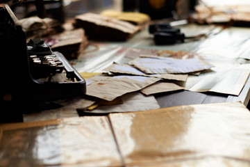 Desk in a old military office