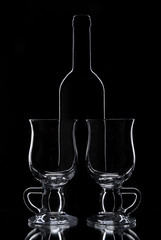 Bottle and two glasses