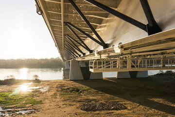 Under the bridge. The General Stefan "Grot" Rowecki Bridge in Warsaw, Poland.