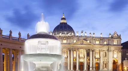Fountain in front of the Basilica Saint Pietro